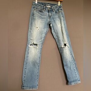 Distressed Eco Levi’s Low Skinny Jeans 531 0S W25 25x30
